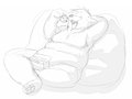 nondescript fat animal having a good time