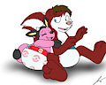 Poofy Skunk Hugs, by JouigiRabbit