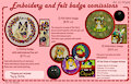 Emboidery and felt badge comissions by AnJuHope