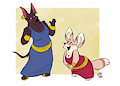 Tales of Avalon Production Art: Kamas and Ahit