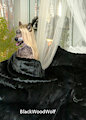 Wolfess draped in bedspread by BlackWoodWolf