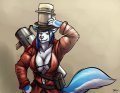 Hopey as Soldier With Towering Pillar of Hats  by Hopey