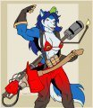 Pyro Hopey with Triboniophorus tyrannus  by Hopey