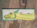 Front of Bookmark #2. Dragon.
