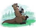 Otter and his delicious feesh!