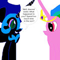 Nightmare Moon Mocks Pink Celestia