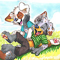 Dogs on the prairie by pandapaco