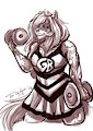 Monochrome Sketch commission- wolfrider
