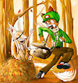 The fox and the rabbit by Kaydafox