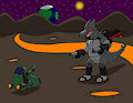Lunar man vs GMD by kaijubunny