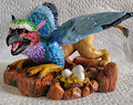 Lilac-Breasted Roller Gryphon Sculpture by keikittora