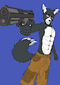 Koda with gun