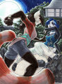 Moonlight Panda Fight by mitsene