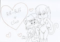 Cleo and Riff-raff out line