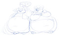 Sketchstream commission - Fat Kendall and Ericskunk kids by Nemo