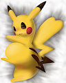 Pikachu on the bed by pikamofu025
