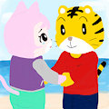 Shimajiro encourages Nyakki