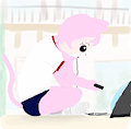 Nyakki watches a video