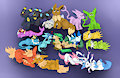 Eeveelution pile by DukenTails