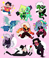 Crystal Gems Sticker Sheet