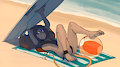 Day at the beach ( colab with T-kay) by Lostpaw