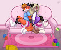 Kit and Mel's Loveseat (by Mochipup) by SilverwingFox