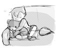 He sleeps
