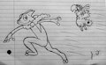 Pokemon Drawings - Frogadier by JoshuaBlueMacaw