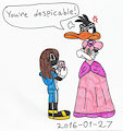 Daffy Duck in Princess Peach dress by KatarinaTheCat18