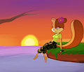 Sandy Cheeks in the Sunset