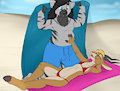 More uses for your yena: Beach Umbrella by hyenafur