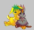 Fat bunnies Leza and Sen