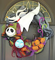 Nightmare Before Christmas Halloween Wreath by DragonGoddess