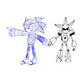 Fluff and Metal (Sketch) by MidnightMuser