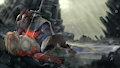 Over the field - - Dragon END - - blood by ZorroRe