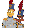 Chance and Jake in Enforcer Band Uniforms