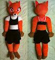 Life-size anthro fox girl plush