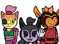 Floral Feline, Kurabunny, and Fire Blast