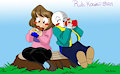 Chara y Sans&nbsp;&nbsp;comiendo