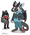 Lil Zen Cosplay as a Riolu but Shadz giggles at him by ZenDragonWolf12