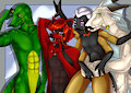 Commission: Chaotix94&friends, Fancy by PancakeBunny
