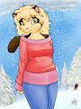 Toni in a sweater