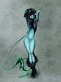 Blue cat furry draw by Marinxxvxxz