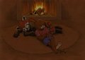 By the hearth