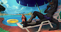 Poolside Kangaroo by Roozy