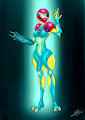 Commission - Post-Fusion Samus by GrayscaleRain