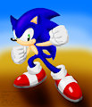COLOR EXPERIMENT: Lineless Soft-Shaded Sonic by sonigoku