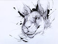 Creepily Grinning (Pen-splatter commission)