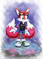 Fox in a puddle
