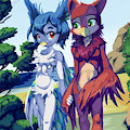 Commission - Cute couple of birds